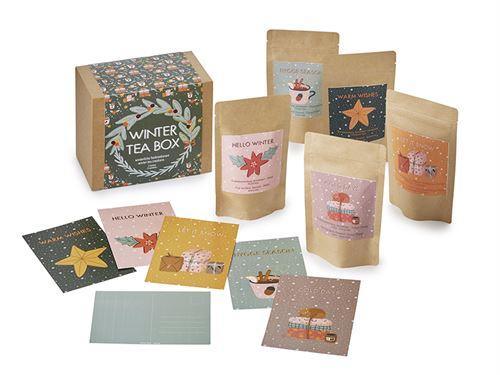 Geschenk-Box für Winter-Genießer, "Winter-Tea-Box" mit 5 ausgewählten Wintertee-Sorten - First-Cup